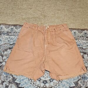We The Free People The Way Home High Rise Utility Shorts - Peach - Size 4